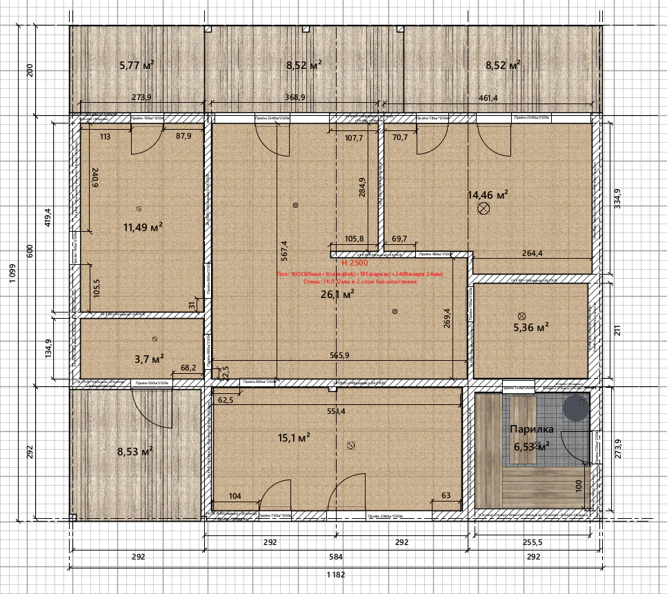 CANYON 99 V2 · Под отделку, план 1 этажа