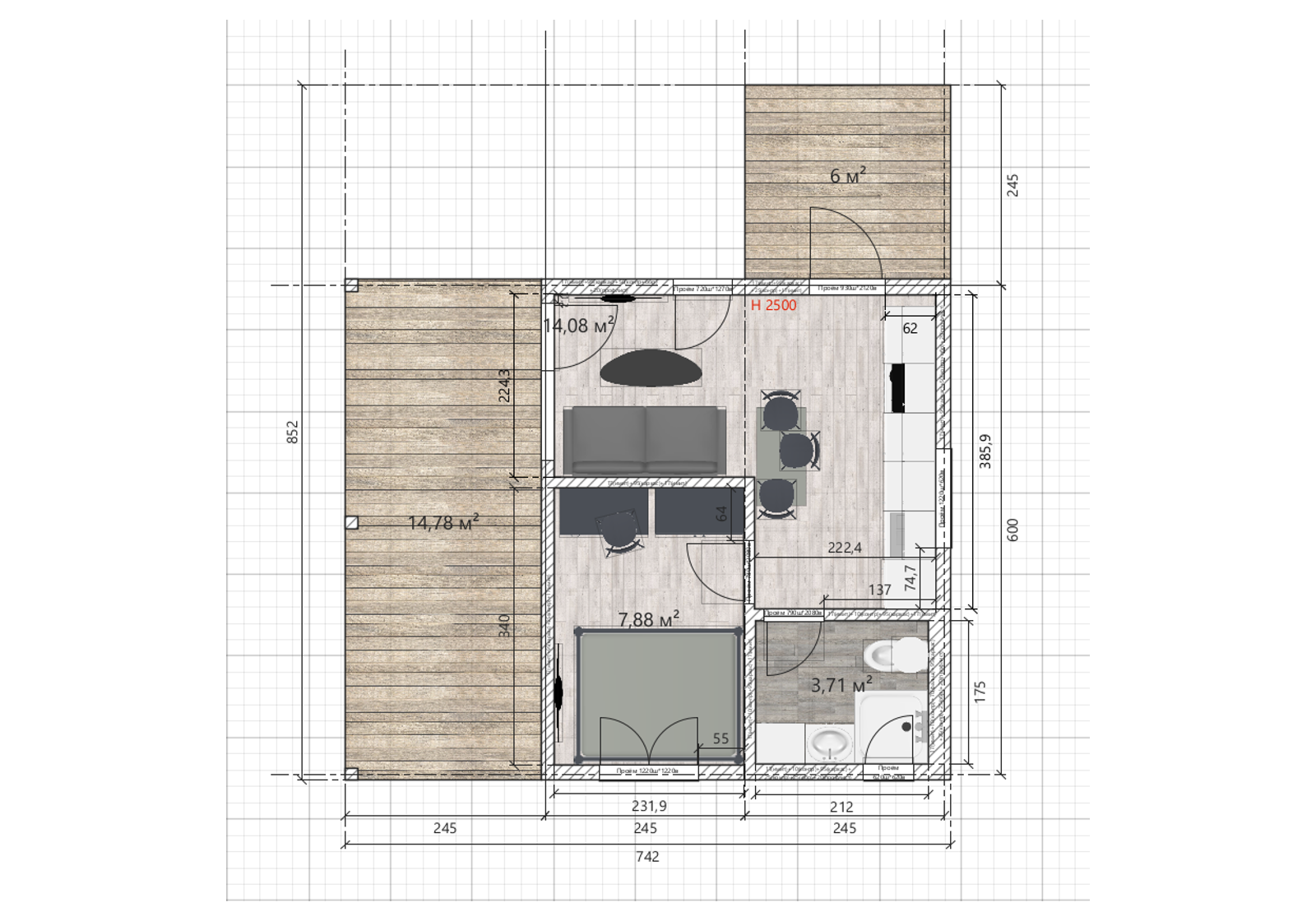 MODERN 30 V1, план 1 этажа